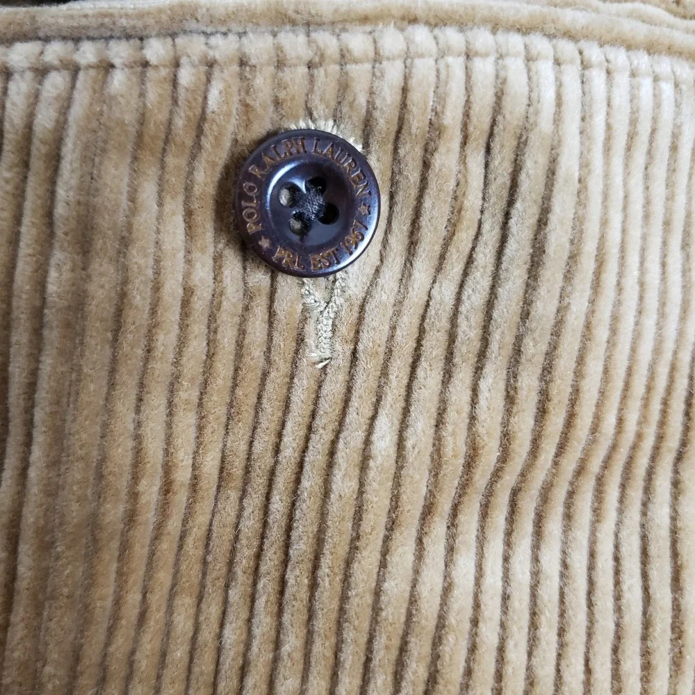 Polo‎ Ralph Lauren Men's 38x32 Corduroy Pant Dark Tan Academia Office Workwear